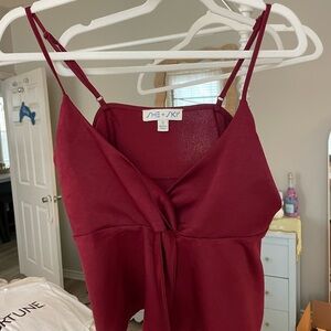 She + Sky Deep Red Camisole Top